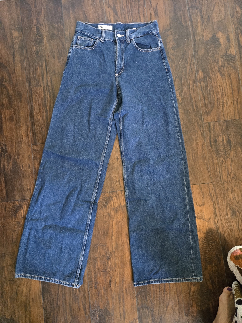 Zara Dark Blue Wide Leg Jeans